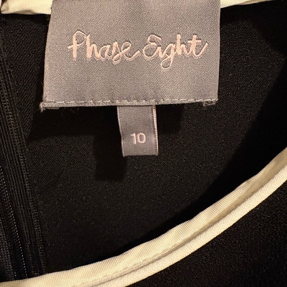 Phase Eight Black Ponte Dress w/ White Contrast Piping | UK 10 / US 6 - Picture 6 of 7